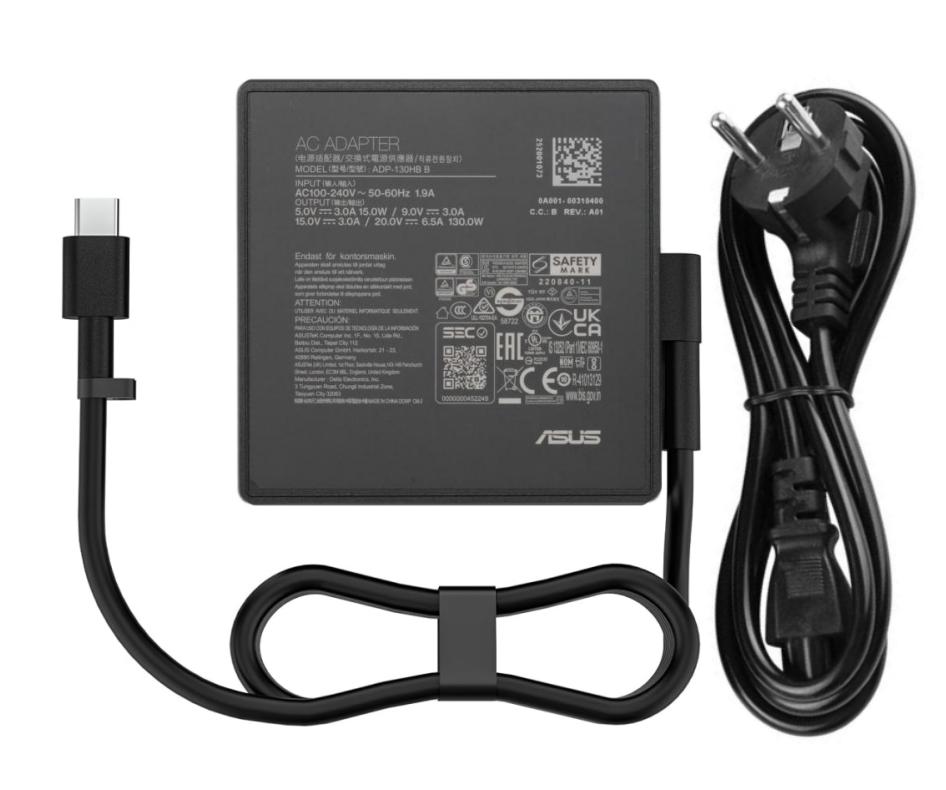 130W USB-C Original Asus ROG Flow X13 GV302XU-MU011W Netzteil Ladegerät + Ladekabel