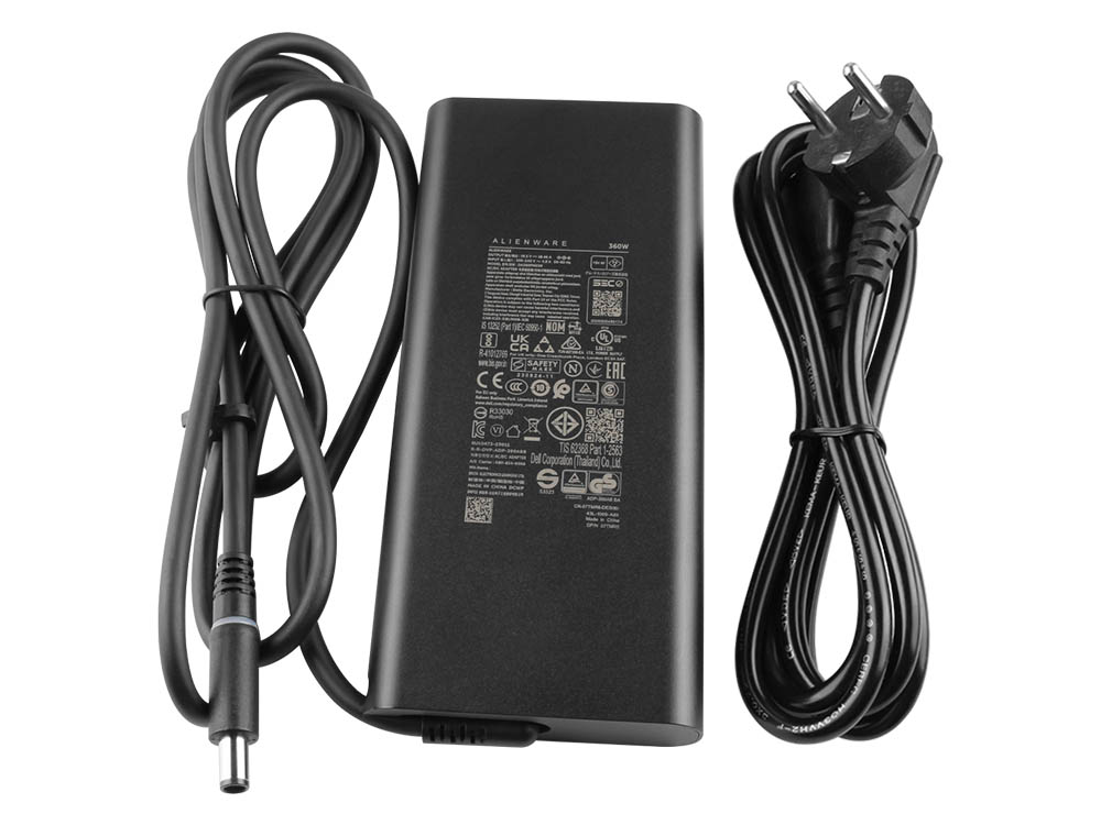 19.5V 18.46A 360W GaN Original Dell Alienware x16 R2 P120F P120F008 Netzteil + Ladekabel