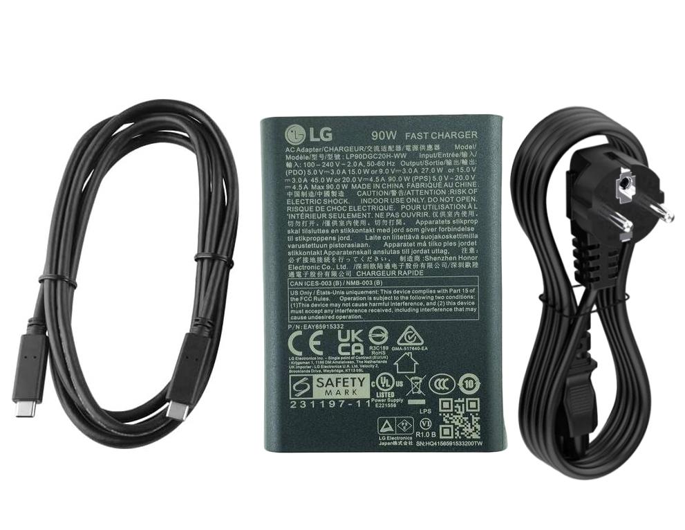 90W Type-C Original LG 1544-7777 Netzteil Ladegerät + Ladekabel